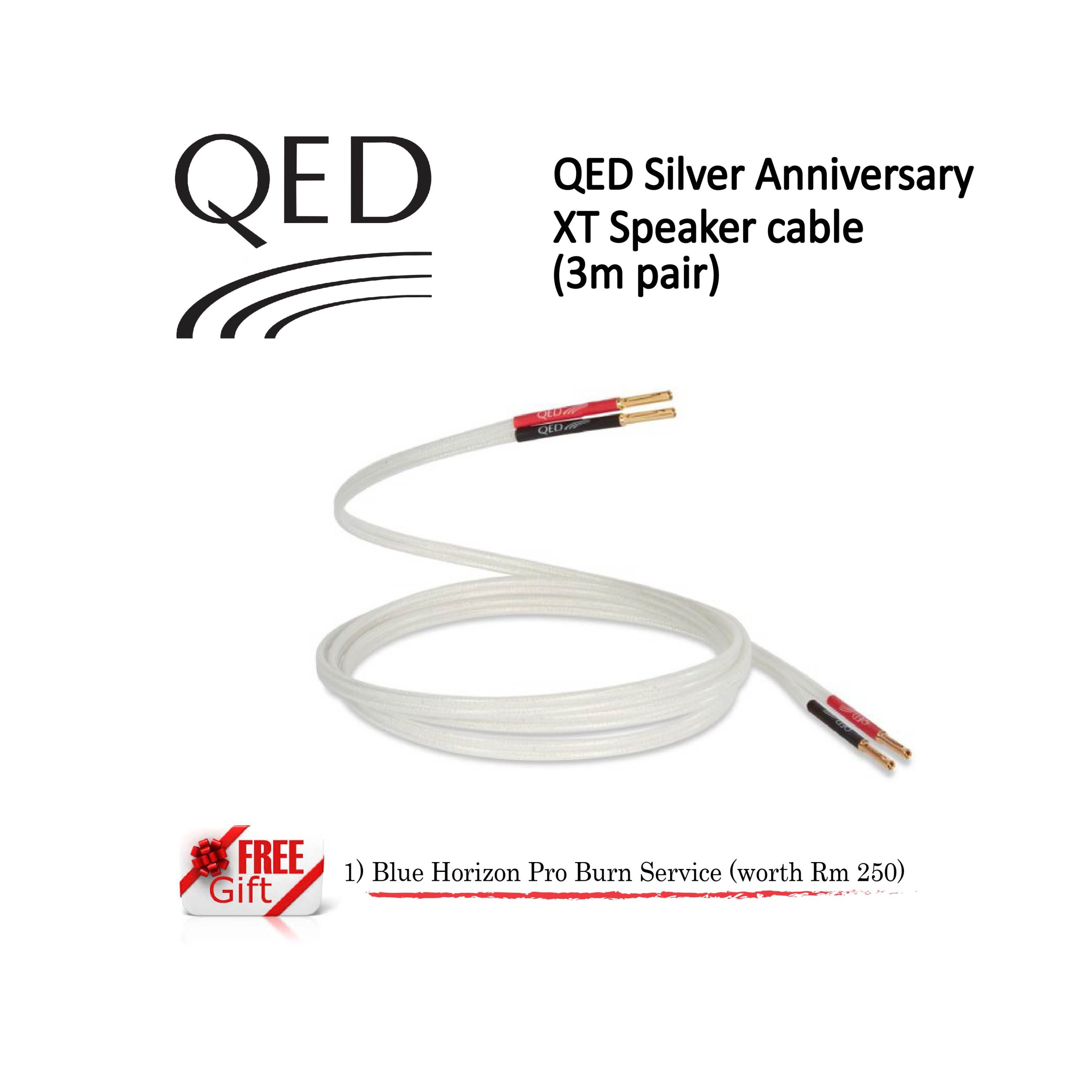 QED Silver Anniversary XT Speaker Cablewith Airloc Plug (3M Pair