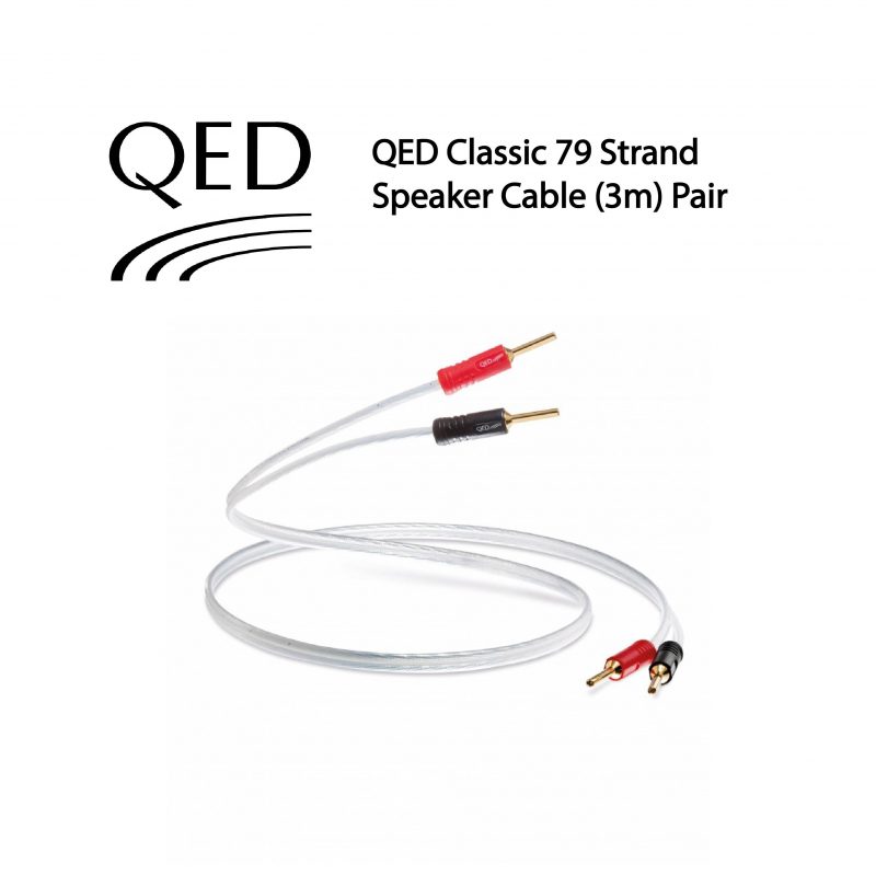 QED Classic 79 Strand Speaker Cablewith Airloc Plug(3M Pair) CMY