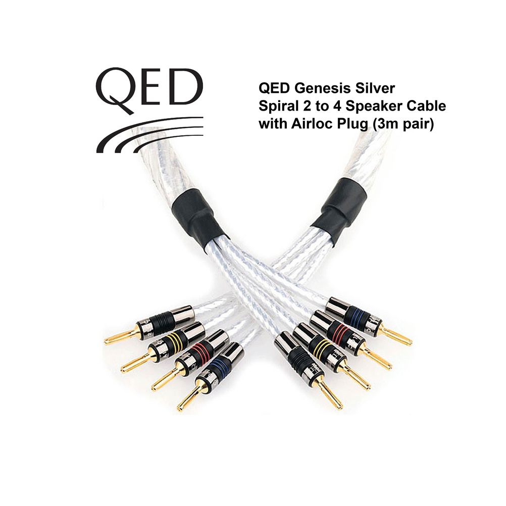 QED Genesis Silver Spiral2 TO 4 Bi-Wire Speaker Cable (3M Pair) – CMY