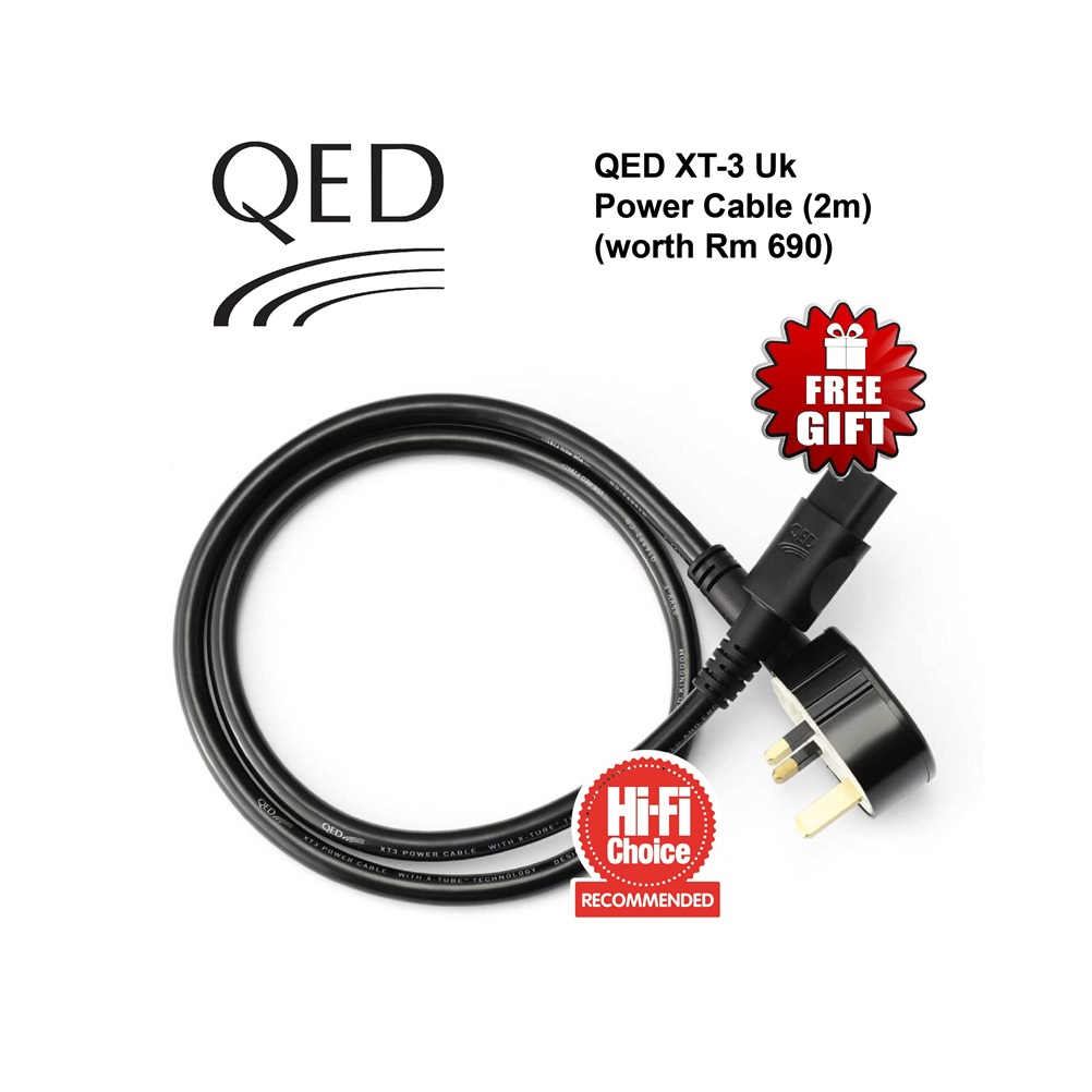 QED XT3 Power Cord 2m Free Gift