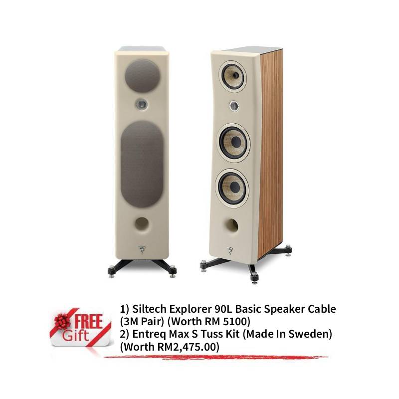 Focal Kanta N3 Floorstanding Speaker (Ivory Matte _ Walnut)