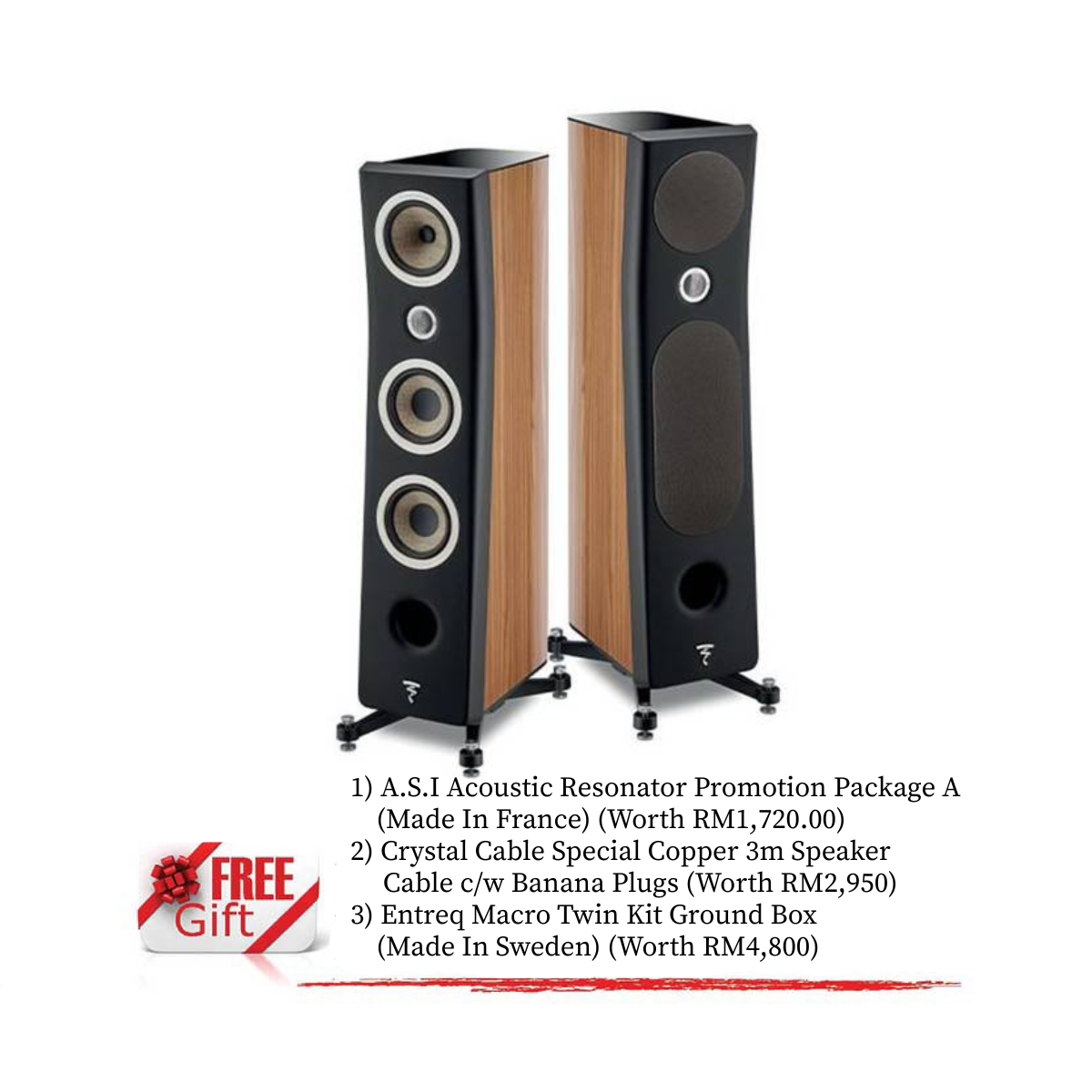 Focal Kanta N2 Floorstanding Speaker (Black Matte _ Walnut HG)