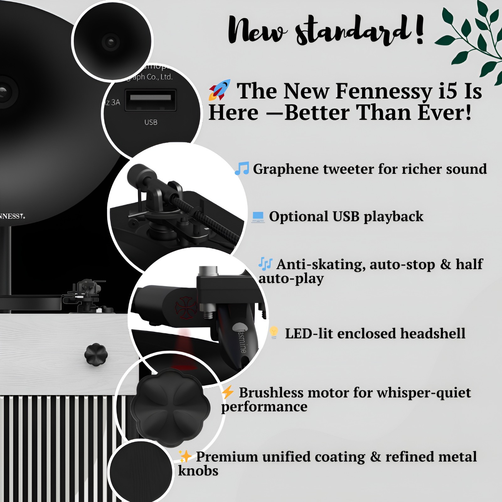Fennessy Donut i5 Miles of Mountain All in one Turntable System with Bluetooth-