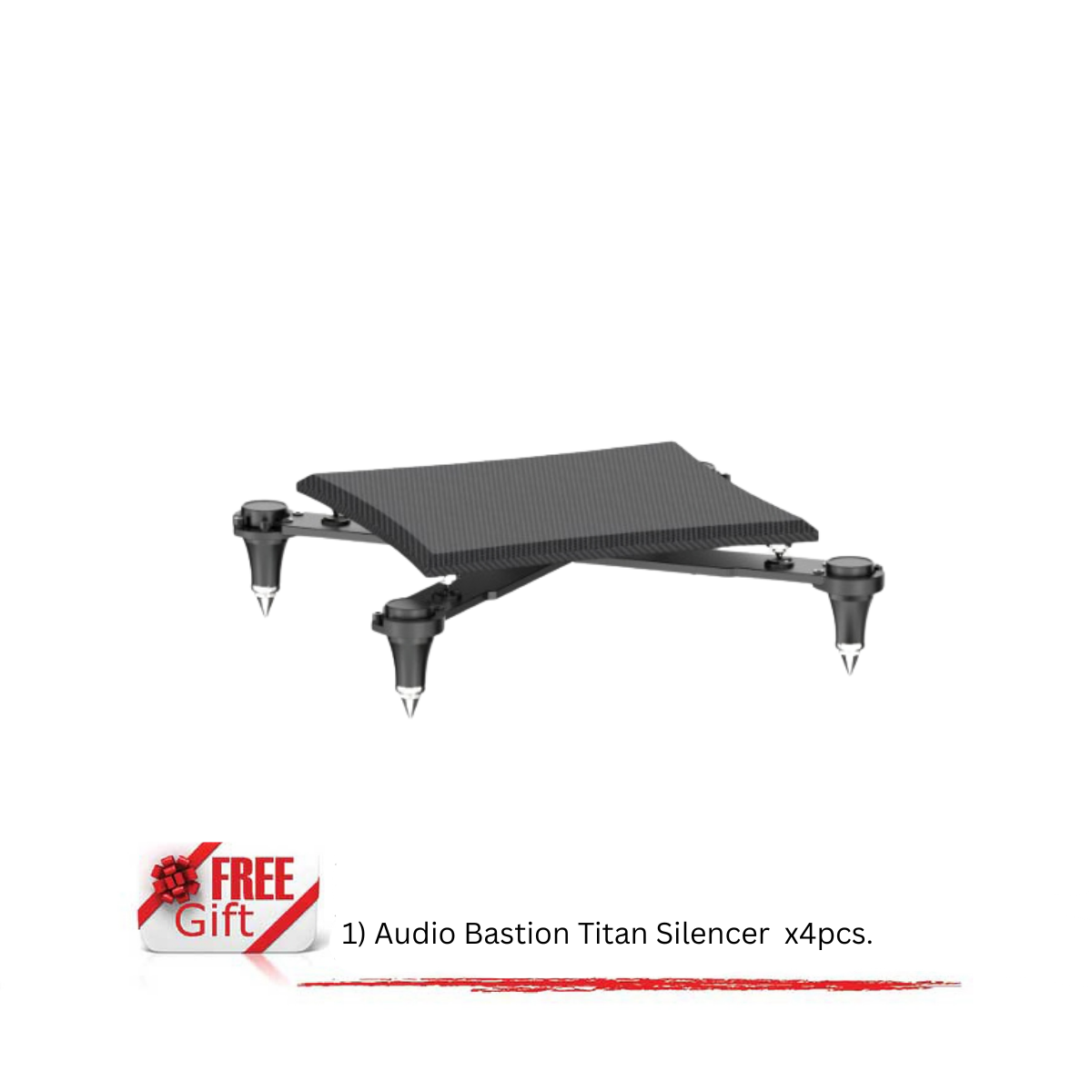 Audio Bastion<br> XR-1D (1-Level)<br> Reference X<br>Audio Rack<br>Dark Vader Carbon Fiber