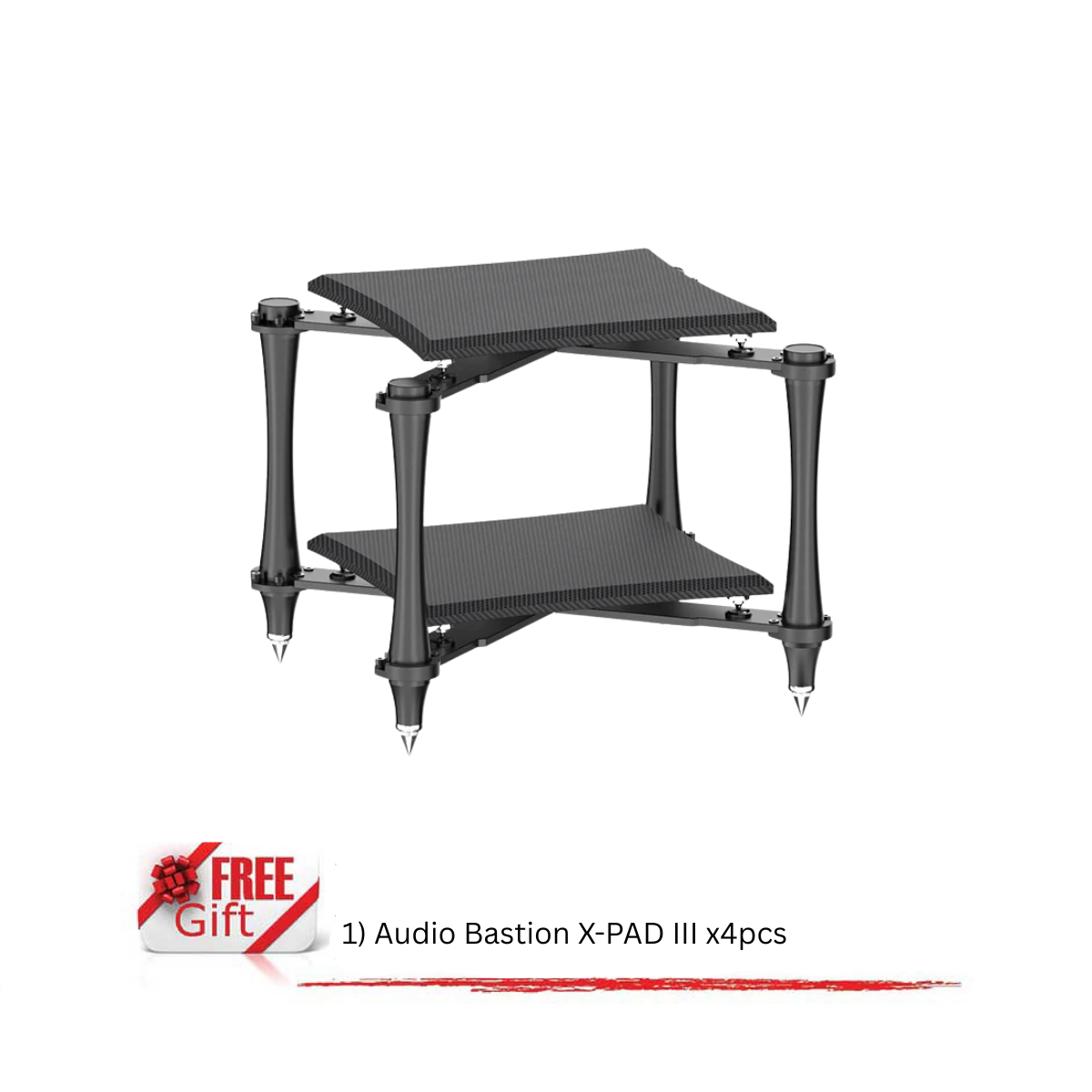 Audio Bastion XR-2D (2-Level) Reference X Audio Rack Dark Vader Carbon Fiber