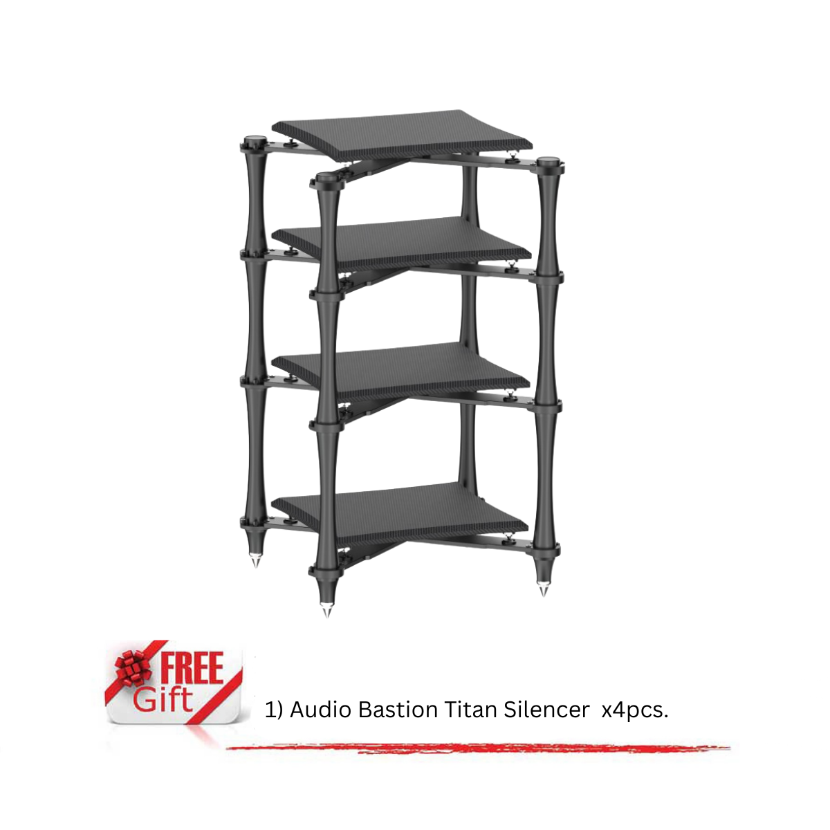 Audio Bastion<br>XR-4D PLUS (4-Level) Reference X<br> Audio Rack<br>Dark Vader Carbon Fiber